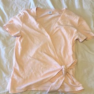 Pink Shirt with tie waist